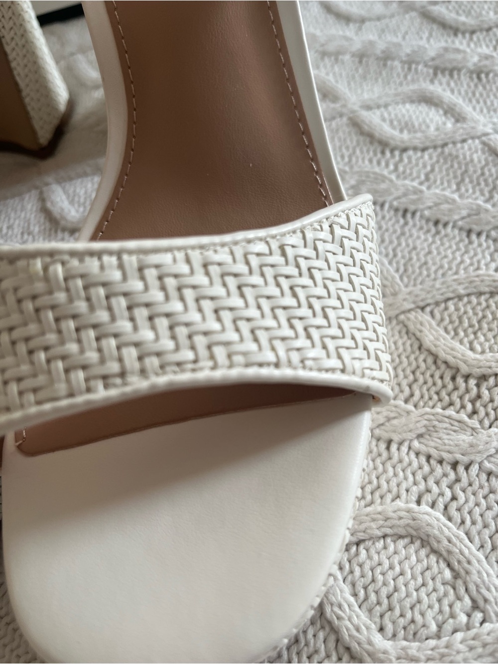Steve Madden “Stance” Cream Woven Slip On Platform Sandal Various Sizes - Picture 12 of 14